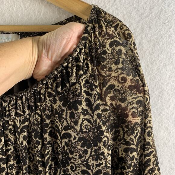 Womens Babydoll Sheer Mesh Top Sz S Whimsigoth Y2K Fairy Grunge Gypsy Boho‎ - Picture 4 of 14